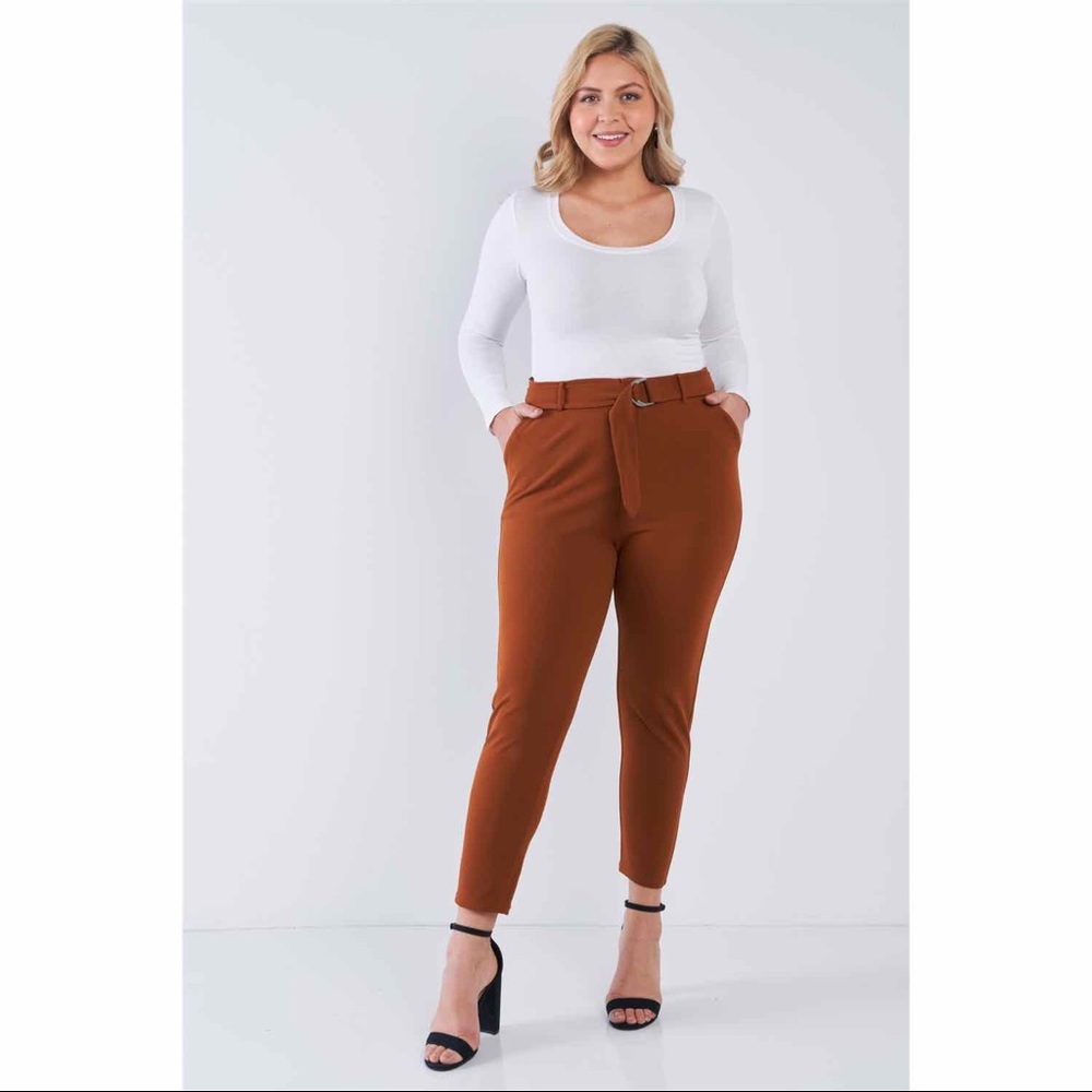 Plus Size High Waisted Ginger Bread Pants - Picture 4 of 5